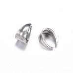 Tarnish Resistant 304 Stainless Steel Snap on Bails, Stainless Steel Color, 10x8x6mm(STAS-D447-30)