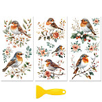 3 Sheets 3 Styles PVC Waterproof Decorative Stickers, Self Adhesive Floral Decals for Furniture Decoration, Bird, 300x150mm, 1 sheet/style(DIY-WH0404-717)