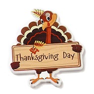 Thanksgiving Day Themed Opaque Printed Acrylic Pendants, Others, 36x33.5x2mm, Hole: 1.8mm(SACR-L004-02D)