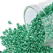 TOHO Round Seed Beads, Japanese Seed Beads, (561) Galvanized Southwest Green, 11/0, 2.2mm, Hole: 0.8mm, about 1110pcs/10g(X-SEED-TR11-0561)
