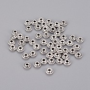 Tibetan Style Spacer Beads, Antique Silver, Cadmium Free & Lead Free & Nickel Free, 5x3mm, Hole:1.5mm(LF0149Y-NF)