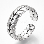 Adjustable Tibetan Style Alloy Cuff Rings, Open Rings, Antique Silver, Size 8, Inner Diameter: 18.5mm(RJEW-T009-15AS)