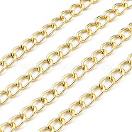 Aluminium Twisted Curb Chains, Unwelded, Faceted, Golden, 10x6.5x1.8mm(CHA-YW0001-07G)