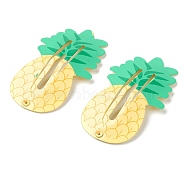 Baking Painted Iron Snap Hair Clips, for Children's Day, Pineapple, Yellow, 48.5x28.5x2.5mm(X-PHAR-B0002-18)
