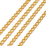 Iron Twisted Chains Curb Chains, Unwelded, Golden, with Spool, Link:4x6mm, 1mm thick, about 164.04 Feet(50m)/roll(CHS007Y-G)