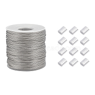 304 Stainless Steel Wire Rope, Jewelry DIY Making Material, Stainless Steel Color, 1mm, about 100m/roll(OCOR-WH0032-09C)