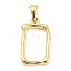 304 Stainless Steel Pendants, Rectangle Charm, Golden, 22x13x2mm, Hole: 5x3mm(STAS-E201-09G)