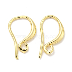 Brass Earring Hooks, Long-Lasting Plated, Lead Free & Cadmium Free, Real 14K Gold Plated, 16x2mm, Hole: 1.7mm, Pin: 0.8mm(KK-L075-008LG)