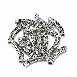 Thai 925 Sterling Silver Tube Beads, Antique Silver, 22x4.5mm, Hole: 2.5mm(STER-T002-01AS)