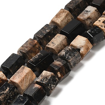 Natural Fossil Coral Beads Strands, Hexagon, 11.5~13x10~12x10~12mm, Hole: 2mm, about 28pcs/strand, 15.87''(40.3cm)