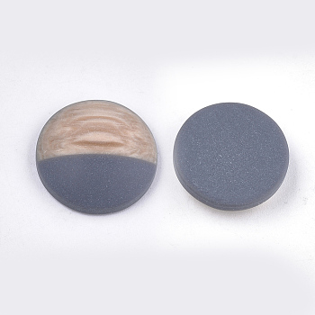 Resin Cabochons, Imitation Wood Grain, Dome/Half Round, Slate Gray, 12x5.5mm