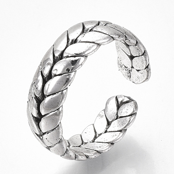 Adjustable Tibetan Style Alloy Cuff Rings, Open Rings, Antique Silver, Size 8, Inner Diameter: 18.5mm