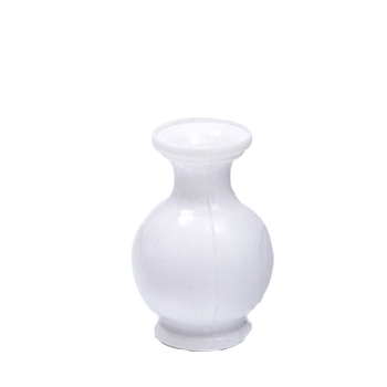 Dollhouse Accessories, Simulation Mini ABS Vase Model, White, 15x23mm