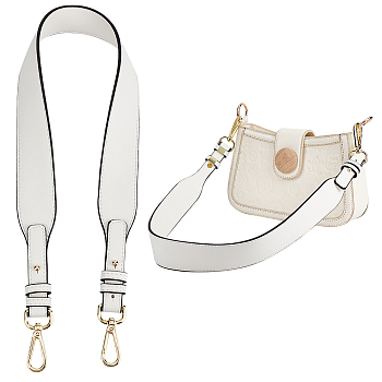 PU Leather Bag Straps, with Alloy Swivel Clasps, for Bag Handle Replacement Accessories, White, 80cm