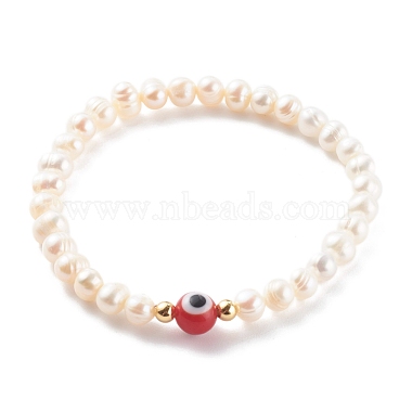 Natural Pearl Stretch Beaded Bracelets(BJEW-JB06163)-2