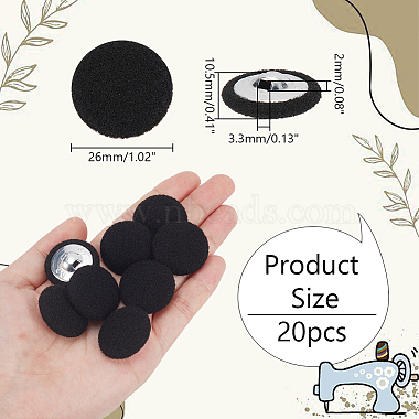 20Pcs Cloth with Aluminum Base Buttons(BUTT-NB0001-77D)-2