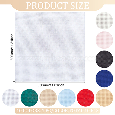 10Pcs 10 Colors 14CT Cross Stitch Fabric Sheets(DIY-BC0012-11)-2