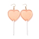 Boucles d'oreilles pendantes sucettes transparentes en forme de coeur pour femme(EJEW-Z015-05B)-1