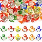 30Pcs 3D Transparent Glass Beads, Teapot, Mixed Color, 17~18.5x16.5~19.5x12~12.5mm, Hole: 2.5~3.5mm(GLAA-CJ0003-05)
