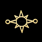 201 Stainless Steel Links/Connectors, Laser Cut, Sun, Golden, 16x21x1mm, Hole: 1.8mm(STAS-T056-LA333-2)