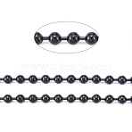 304 Stainless Steel Ball Chains, PVD Vacuum Plating, Long-Lasting Plated, with Spool, Black, 4mm, about 32.8 Feet(10m)/roll(CHS-F011-10D-B)