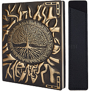 1 Book A5 3D Embossed PU Leather Notebook, with Paper Inside, for School Office Supplies, 1Pc PU Leather Single Pen Holder Case, Tree of Life, Notebook: 213x145x17.5~21mm, Pen Case: 167x35x2.5mm(AJEW-CP0005-98D)