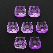Transparent Glass Beads, Chinese Zodiac Signs Tiger, Dark Violet, 11.5x12x8mm, Hole: 1mm(GLAA-T022-22-D06)