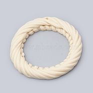 Resin Pendants, Imitation Woven Rattan Pattern, Ring, Old Lace, 43x5mm, Hole: 1mm(RESI-N014-06B)