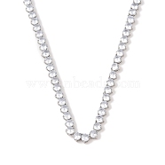 Rack Plating Brass Clear Cubic Zirconia Cup Chain Necklaces, Lead Free & Cadmium Free, Long-Lasting Plated, Platinum, 15.24 inch(38.7cm)(NJEW-Q348-02P)