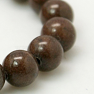 Natural Mashan Jade Round Beads Strands, Dyed, Coconut Brown, 4mm, Hole: 1mm, about 98pcs/strand, 15.7 inch(G-D263-4mm-XS14)