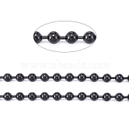 304 Stainless Steel Ball Chains, with Spool, Electrophoresis Black, 4mm, about 32.8 Feet(10m)/roll(CHS-F011-10D-B)