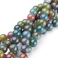 Natural Indian Agate Beads Strands, Round, 10mm, Hole: 1mm, about 39pcs/strand, 15.5 inch(GSR10mmC002)