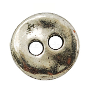 Lead Free Antique Silver Tibetan Style Flat Round Buttons, 13x2mm, Hole: 2.5mm(X-TIBE-R178-AS-LF)