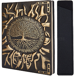 1 Book A5 3D Embossed PU Leather Notebook, with Paper Inside, for School Office Supplies, 1Pc PU Leather Single Pen Holder Case, Tree of Life, Notebook: 213x145x17.5~21mm, Pen Case: 167x35x2.5mm(AJEW-CP0005-98D)