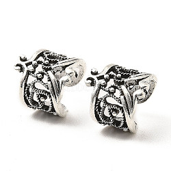 Tibetan Style Alloy Crown Cuff Earrings, Non Piercing Earrings for Men Women, Antique Silver, 15x15x12mm, about 420pcs/1000g(FIND-E041-07AS)