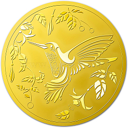 Self Adhesive Gold Foil Embossed Stickers, Medal Decoration Sticker, Hummingbird Pattern, 5x5cm(DIY-WH0211-194)
