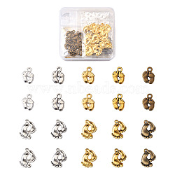 Tibetan Style Alloy Charms, Foot Print, Mixed Color, 150pcs/box(PALLOY-TA0002-13)