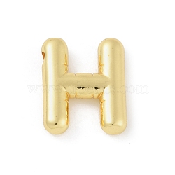 Rack Plating Brass Pendants, Long-Lasting Plated, Lead Free & Cadmium Free,  Real 18K Gold Plated, Letter H, 17x14x4mm, Hole: 1.8mm(KK-A224-01H-G)