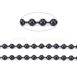 304 Stainless Steel Ball Chains, with Spool, Electrophoresis Black, 4mm, about 32.8 Feet(10m)/roll(CHS-F011-10D-B)
