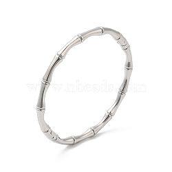 Non-Tarnish 304 Stainless Steel Openable Bangles, Bamboo Stick Bangle, Stainless Steel Color, 1/8 inch(0.45cm), Inner Diameter: 2-1/8x2 inch(5.5x5.15cm)(EJEW-H588-02P)