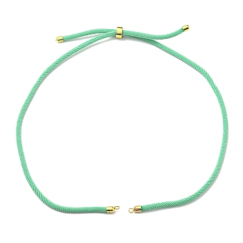 Nylon Cords Necklace Making, with Golden Brass Findings, Long-Lasting Plated, Medium Aquamarine, 22~22.8 inch(56~58cm), Hole: 1.7mm