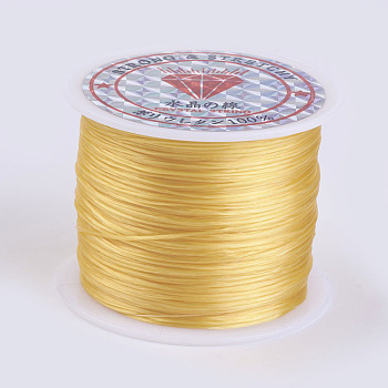 Flat Elastic Crystal String, Elastic Beading Thread, for Stretch Bracelet Making, Light Khaki, 0.5mm, about 49.21 yards(45m)/roll