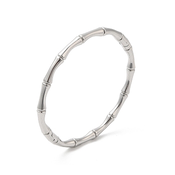 304 Stainless Steel Openable Bangles, Bamboo Stick Bangle, Stainless Steel Color, 1/8 inch(0.45cm), Inner Diameter: 2-1/8x2 inch(5.5x5.15cm)