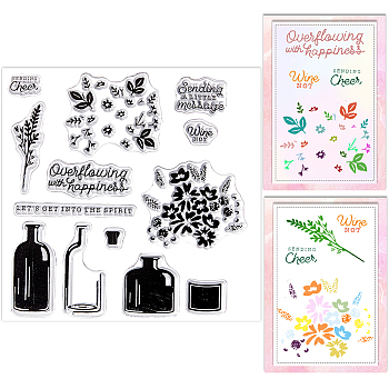 Clear Silicone Stamps, for DIY Scrapbooking, Photo Album Decorative, Cards Making, Bottle, 139x139x3mm