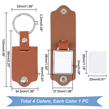 Elite 4Pcs 4 Colors Sublimation Keychain Blanks(KEYC-PH0001-94)-2