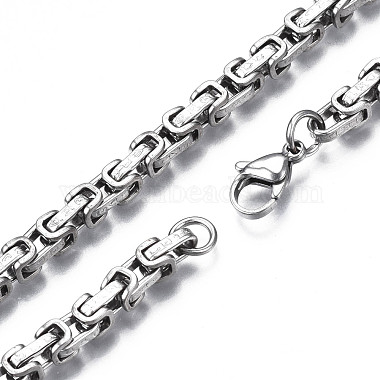 201 bracelet en acier inoxydable de la chaîne byzantine(BJEW-S057-85)-3