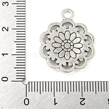 Blume tibetischen Stil Legierungsanhänger(TIBE-5269-AS-LF)-3