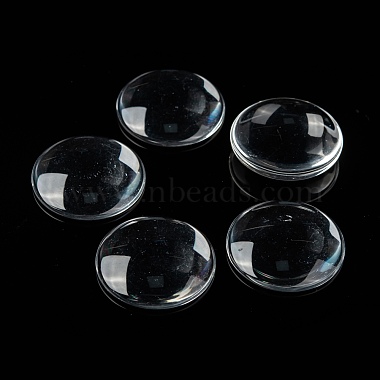 Cabochons en verre transparent(X-GGLA-R026-35mm)-6