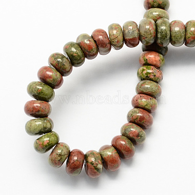 Natural Unakite Stone Beads Strands(X-G-S105-8mm-11)-2