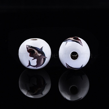 Animal Theme Printed Wooden Beads(WOOD-D006-01)-5